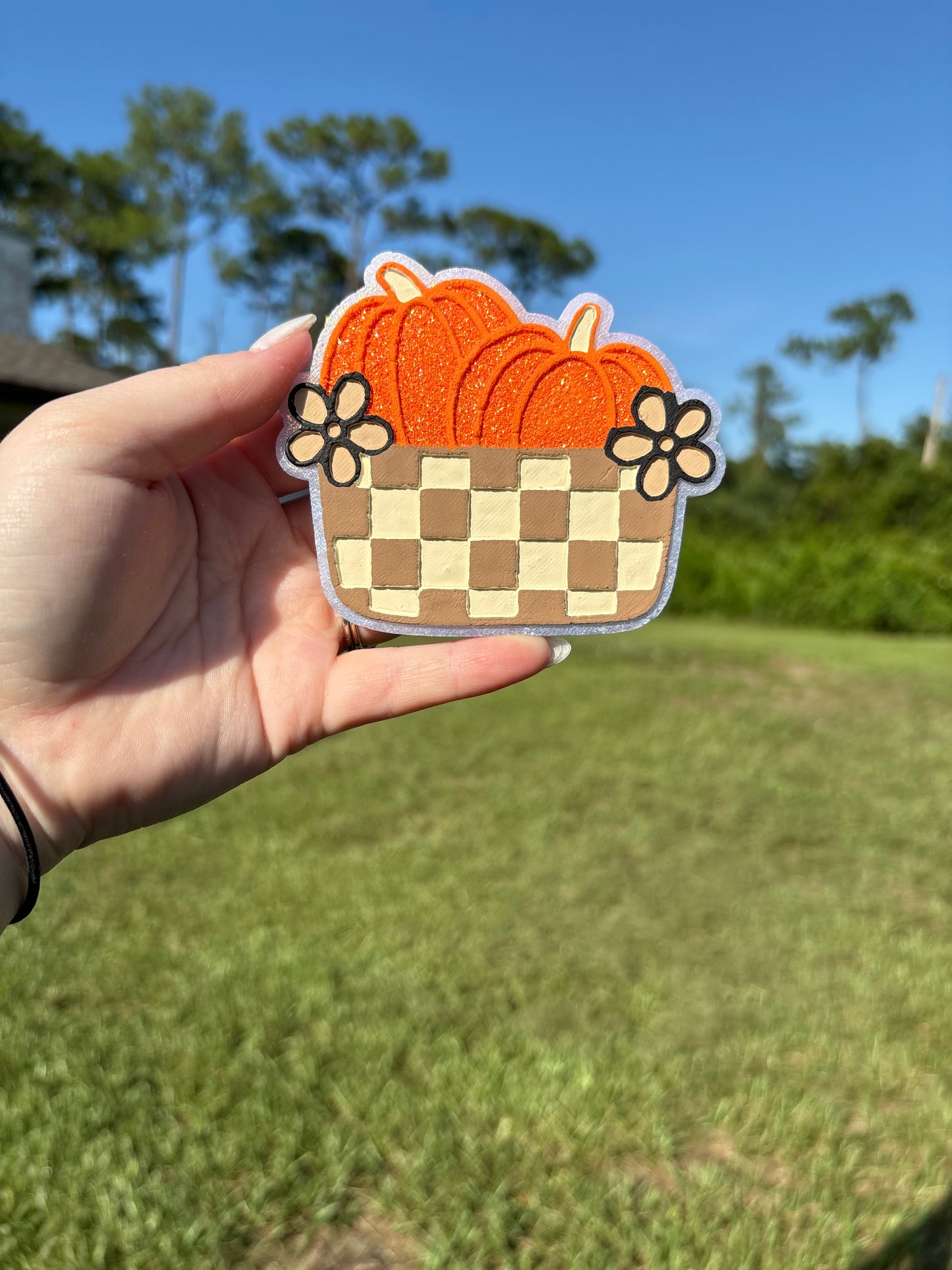 Checkered Pumpkin Basket